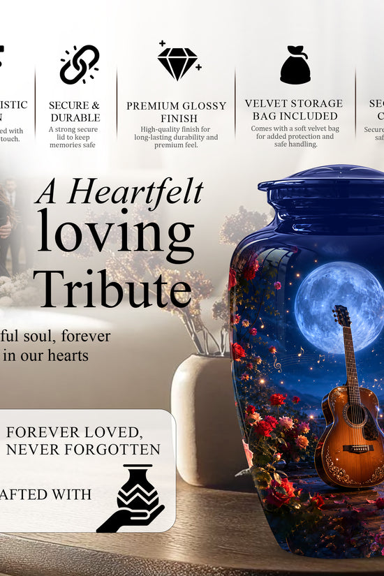 Guitar Memorial Urn - Personalized Cremation Urns For Men&Women Ashes