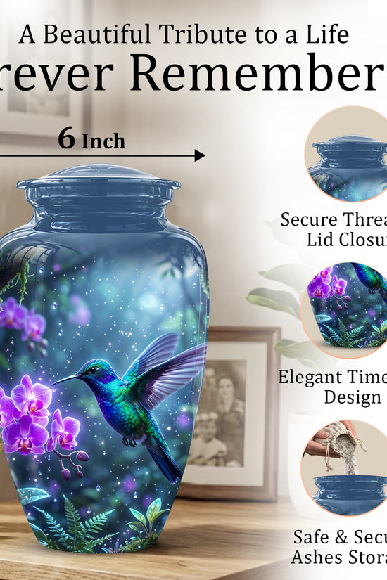 Celestial Hummingbird Cremation Urn - Beautiful Memorial Urns For Ashes