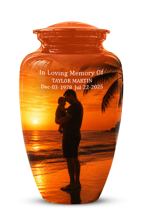 Custom Father Cremation Urn - Peaceful Tribute Memorial Urns For Dad