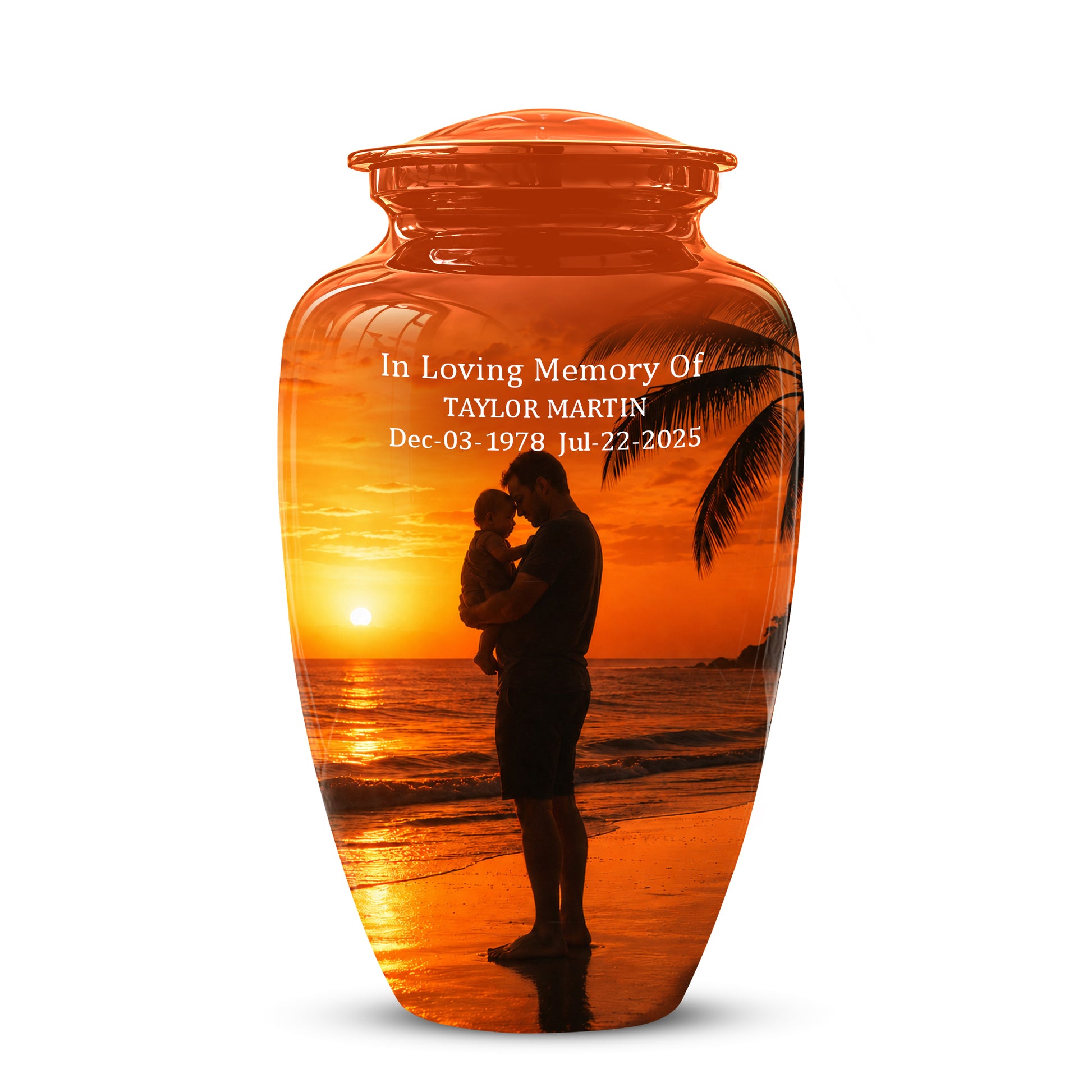 Custom Father Cremation Urn - Peaceful Tribute Memorial Urns For Dad