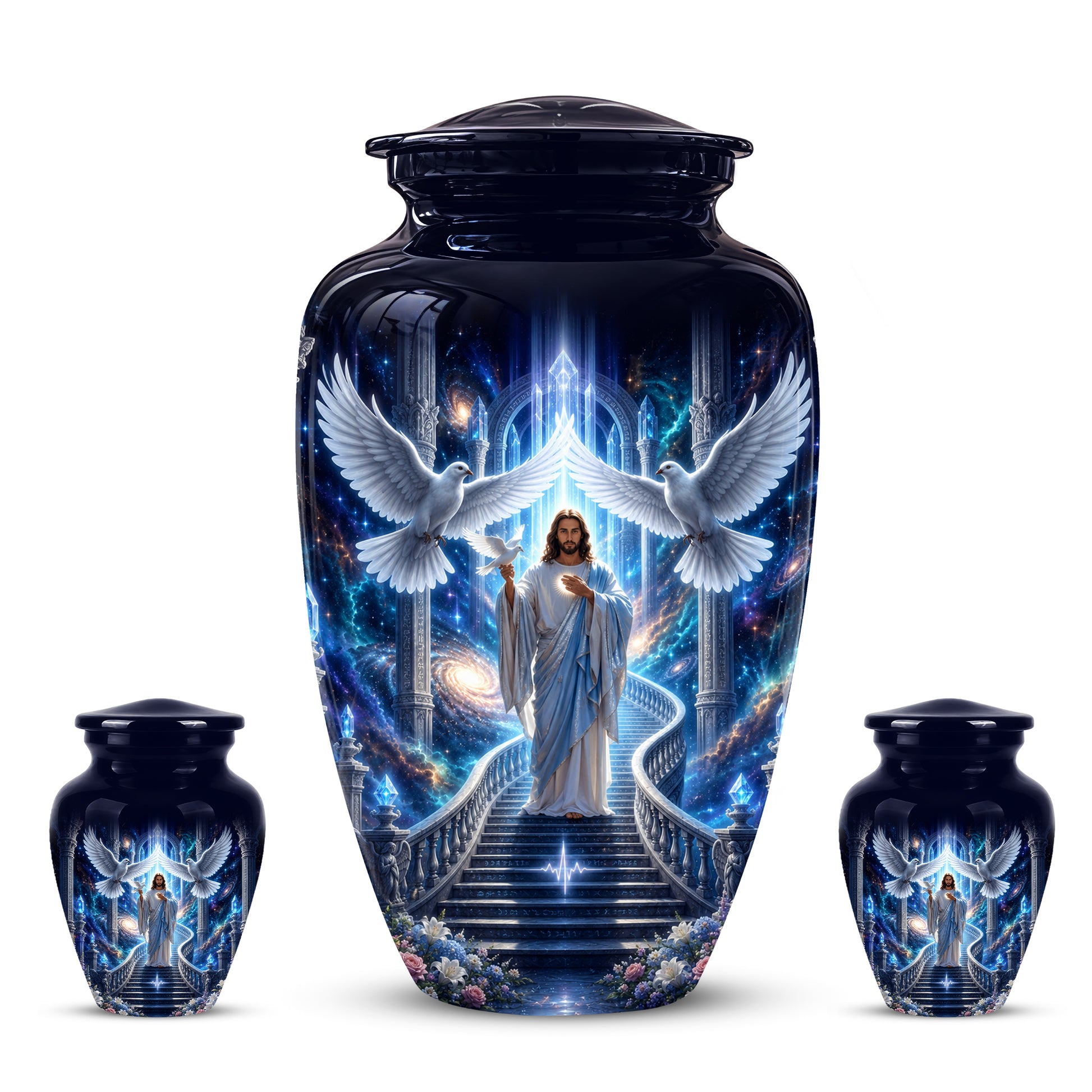 Jesus & White Dove Cremation Urn - Custom Spiritual Urns On Wholesale Price