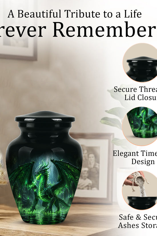 Dragon Themed Urn - Mythical Artistic Memorial Urns For Human Ashes