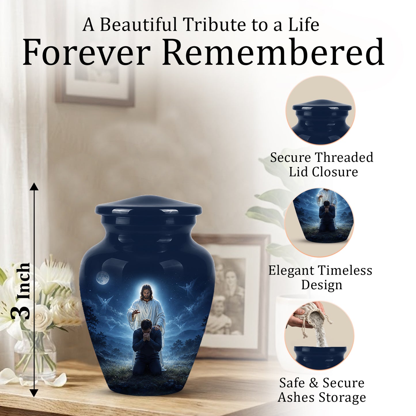 Jesus In Gethsemane Cremation Urn - Spiritual Urns To Tribute Ashes