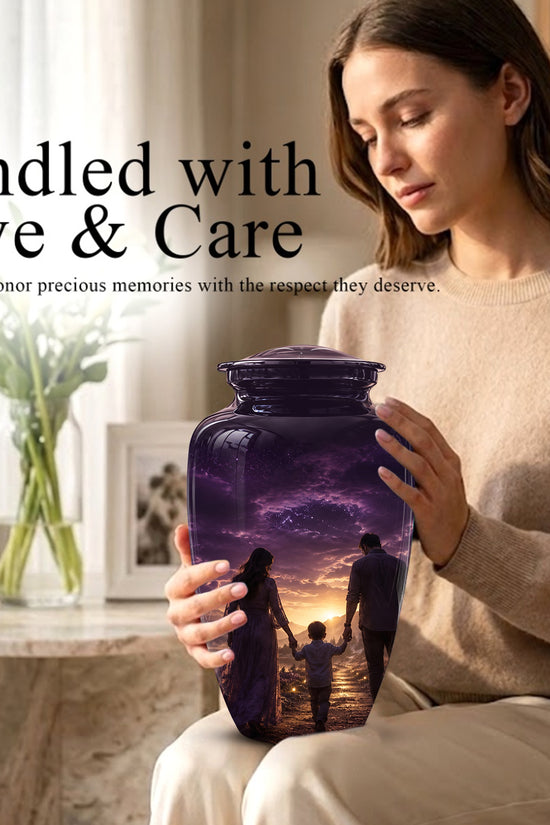 Father, Son & Mother Memorial Urn - Artistic Burial Urns For Human Ashes