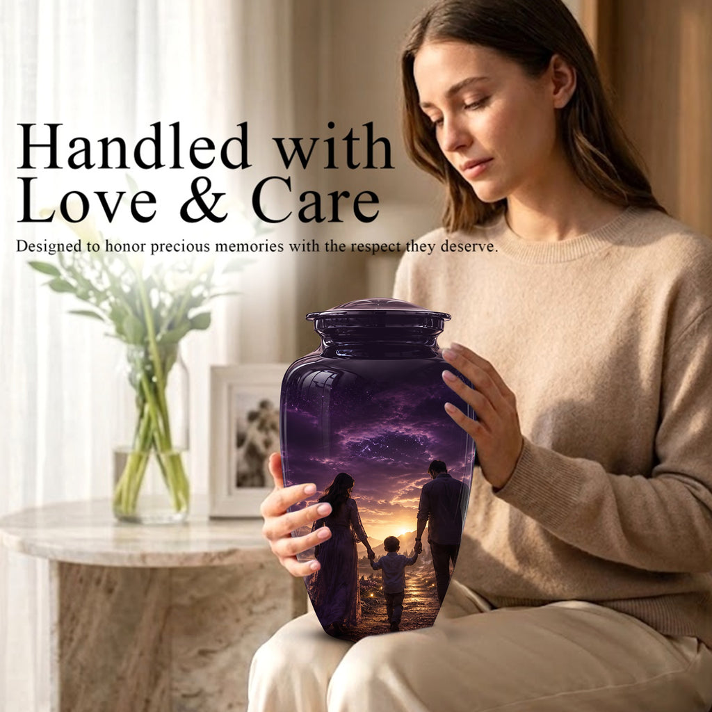 Father, Son & Mother Memorial Urn - Artistic Burial Urns For Human Ashes