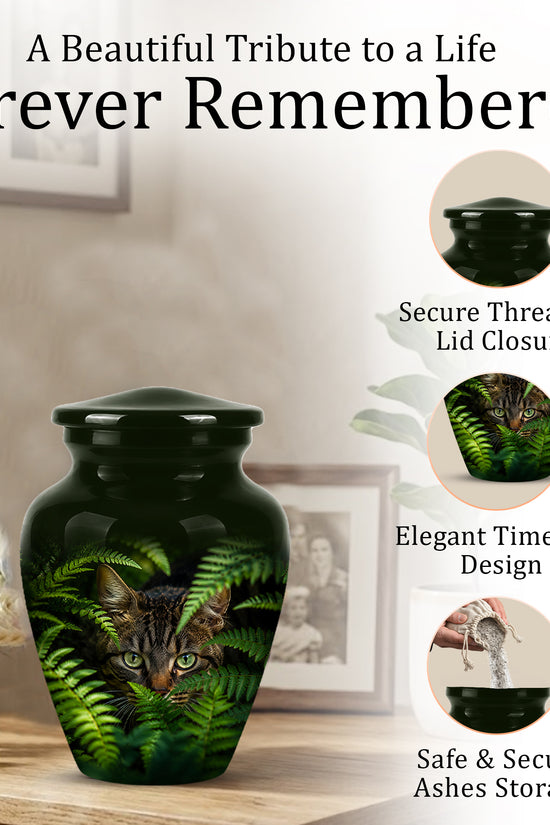 Cat Cremation Urns For Ashes - Personalized Black Pet Burial Urns