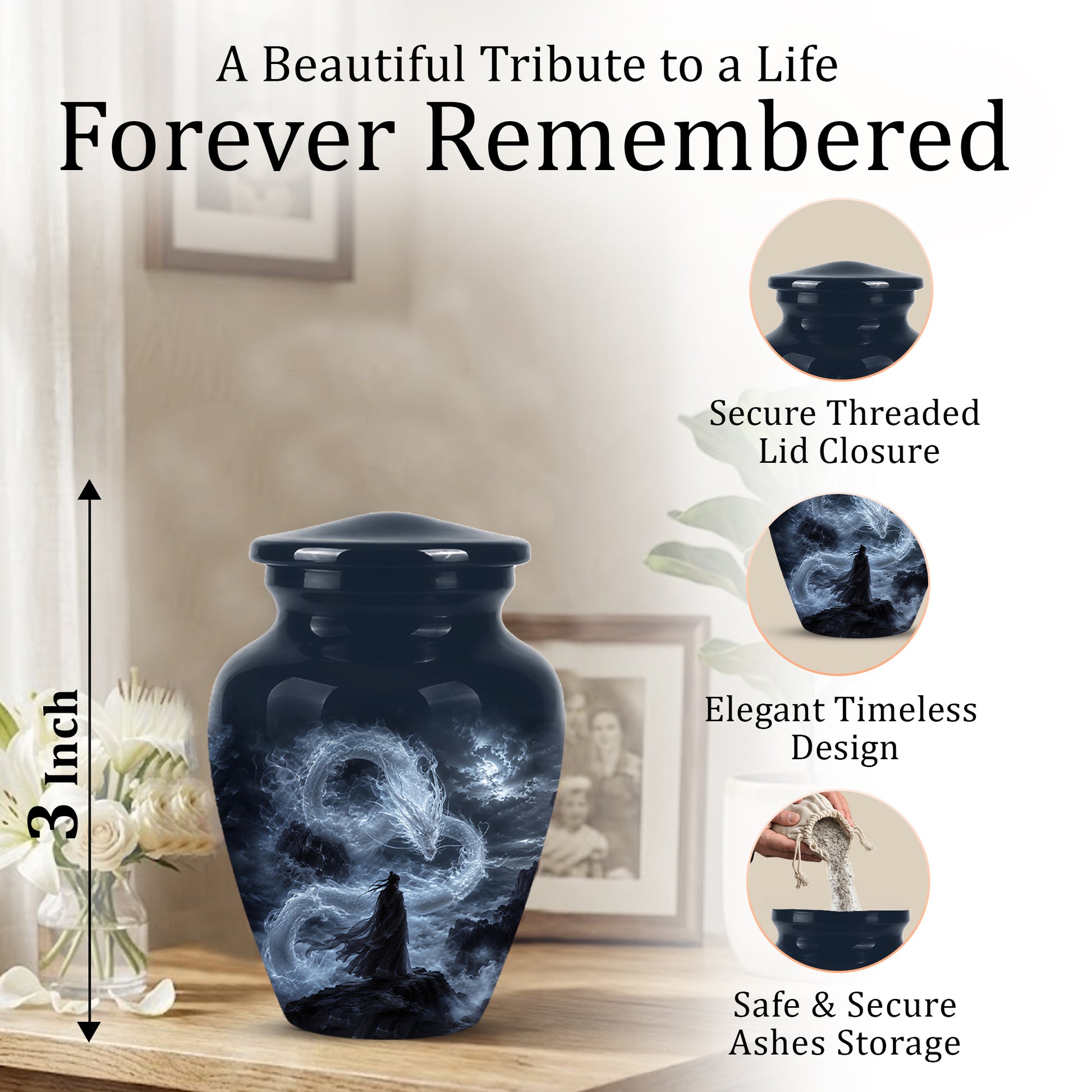 Dragon Cremation Urn - Mythical Dragon Memorial Urns For Human Ashes