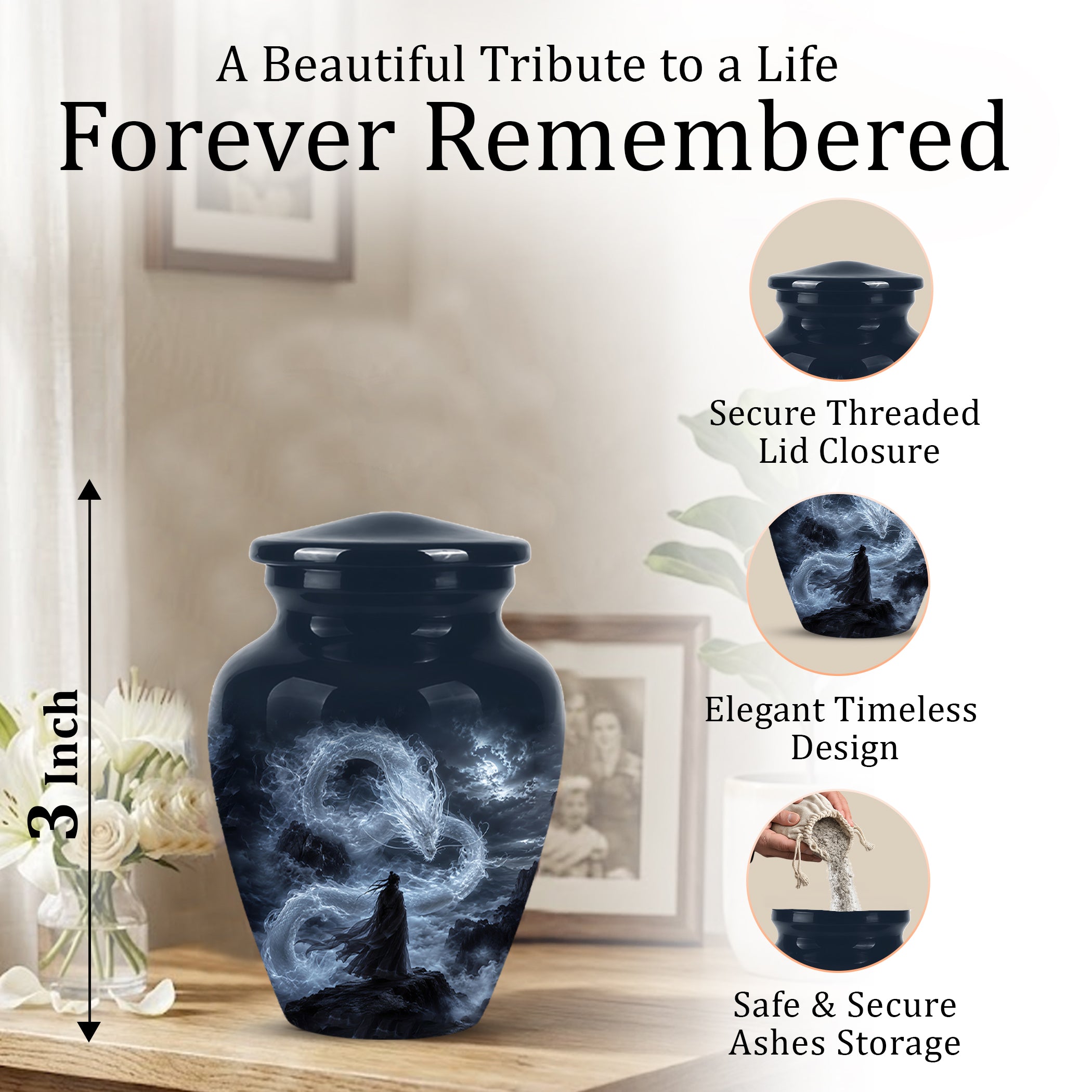 Dragon Cremation Urn - Mythical Dragon Memorial Urns For Human Ashes