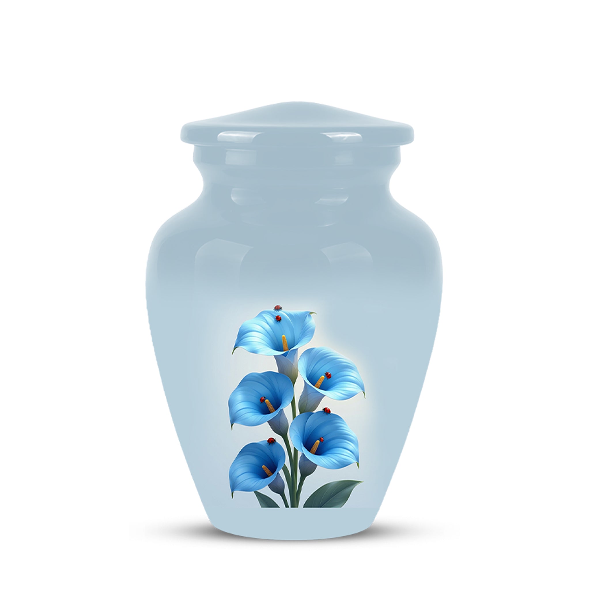 Personalized Blue Orchid Cremation Urn - Beautiful Urns For Women Ashes