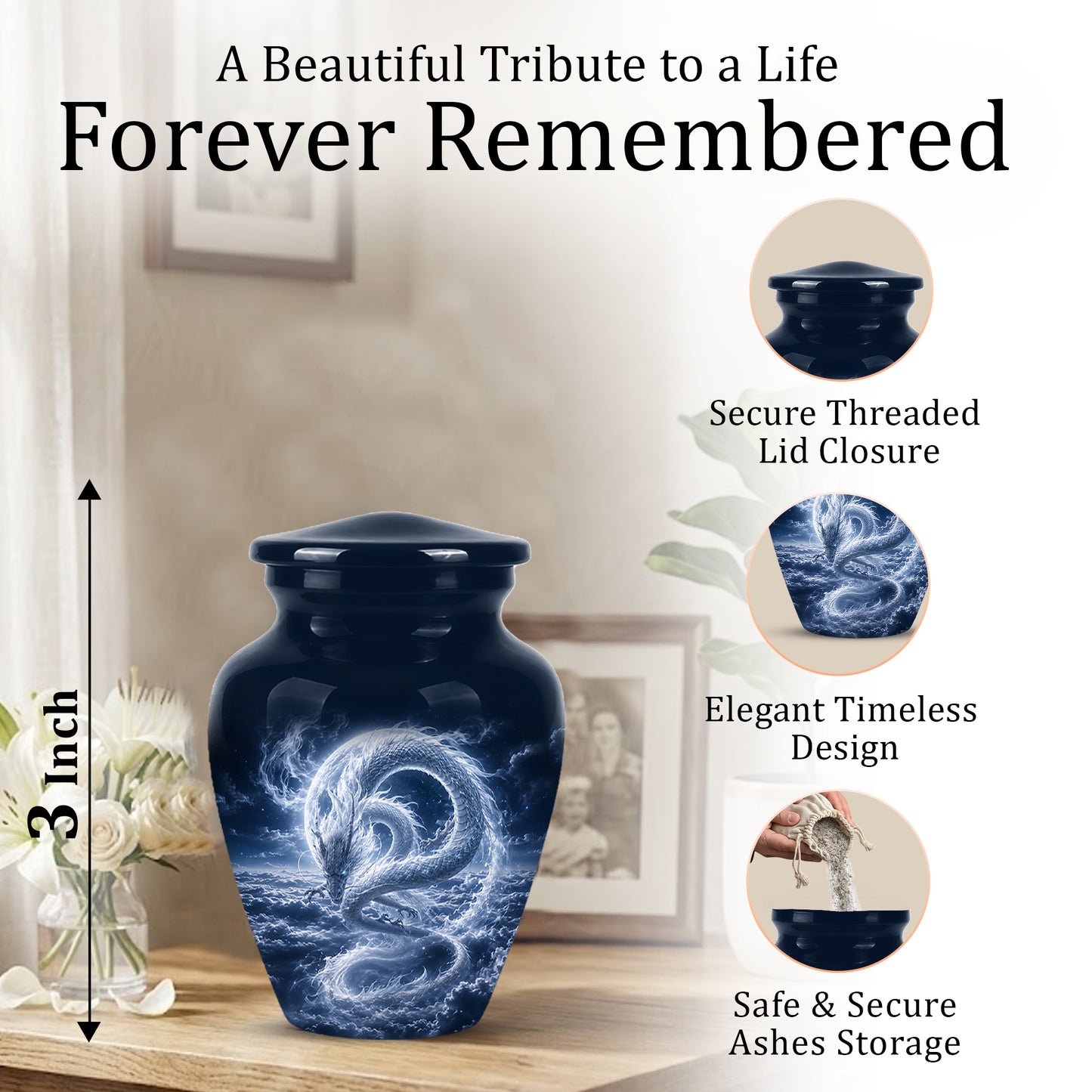 Dragon Cremation Urn - Unique Custom Memorial Urn For Human Ashes