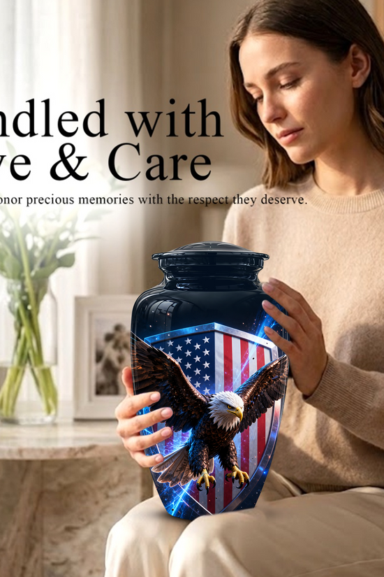 American Bald Eagle Memorial Urn - Personalized Funeral Urns For Ashes