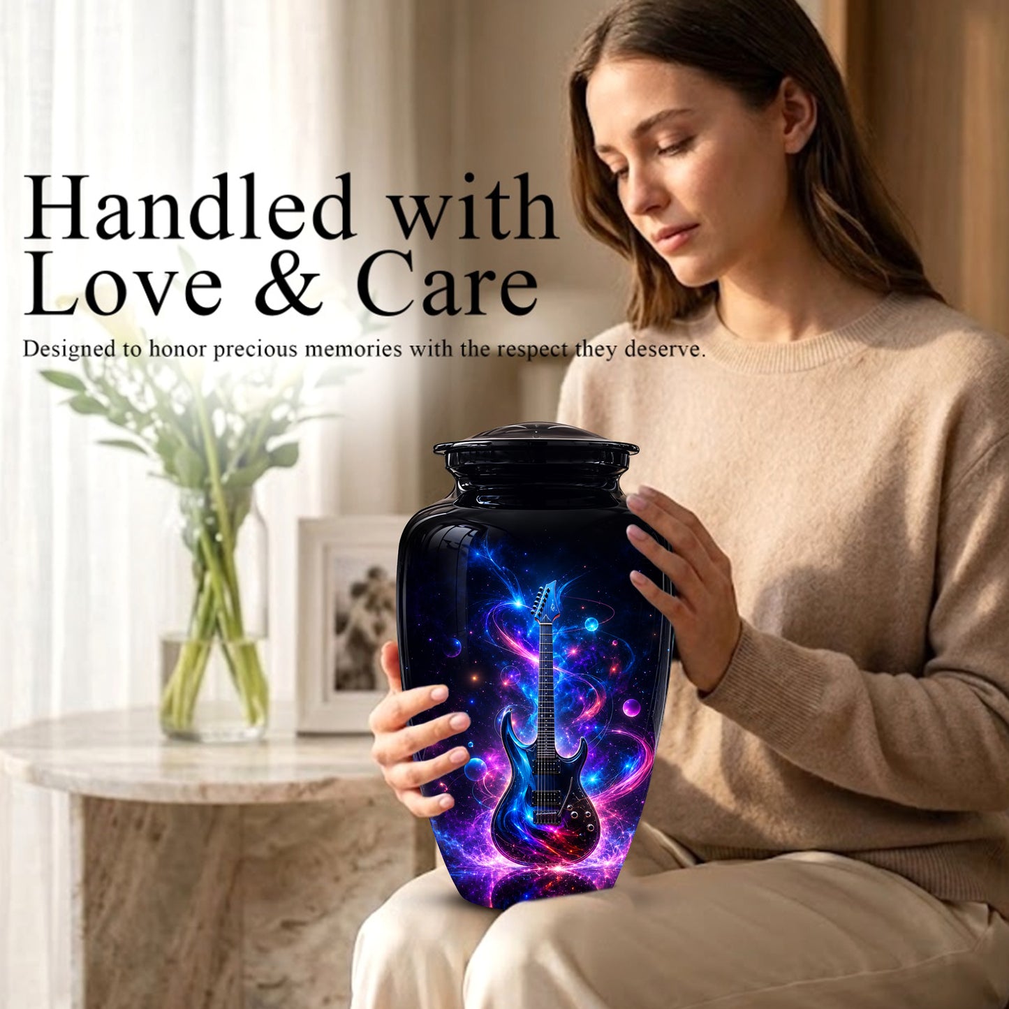 Electric Guitar Cremation Urn - Guitar Memorial Urns For Music Lovers