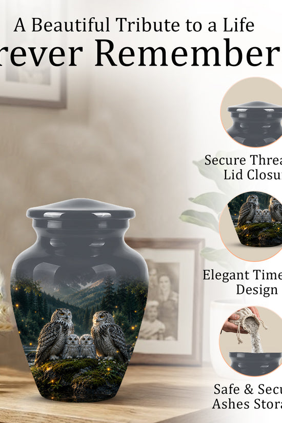 Owl Family Cremation Urn for Ashes – Beautifully Custom Memorial Urn