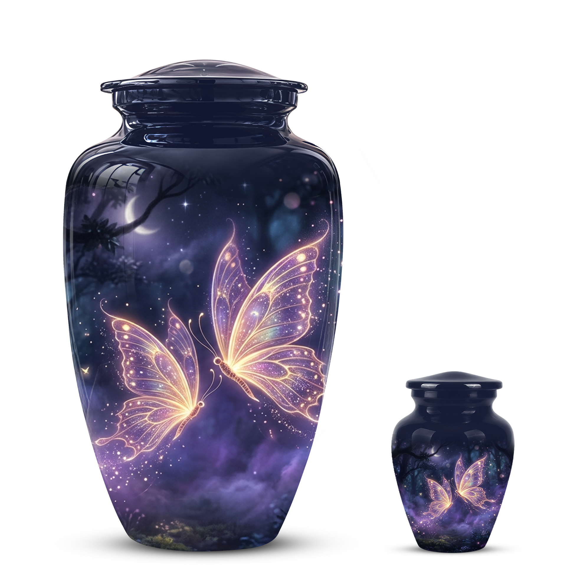 Purple Butterfly Cremation Urn - Beautiful Urns for Women Ashes