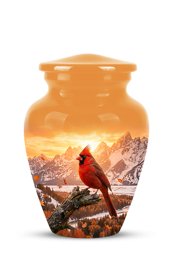 Red Cardinal Bird Burial Urn - Personalized Handcrafted Urns For Ashes