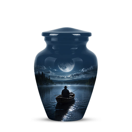 Fishing Memorial Urn - Affordable Night Fishing Themed Urns For Ashes