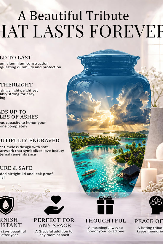 Beach Cremation Urn - Personalized Adult Urns For Human Ashes