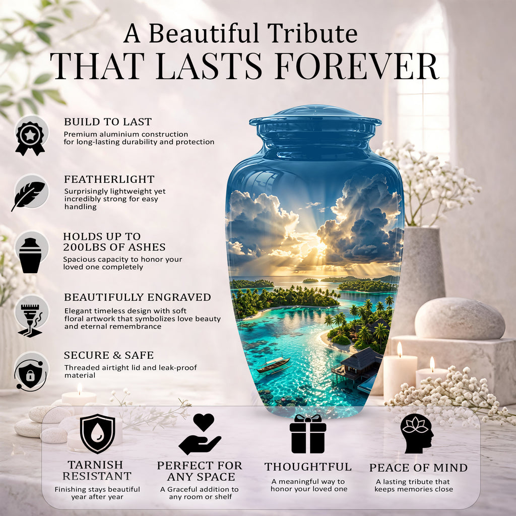 Beach Cremation Urn - Personalized Adult Urns For Human Ashes