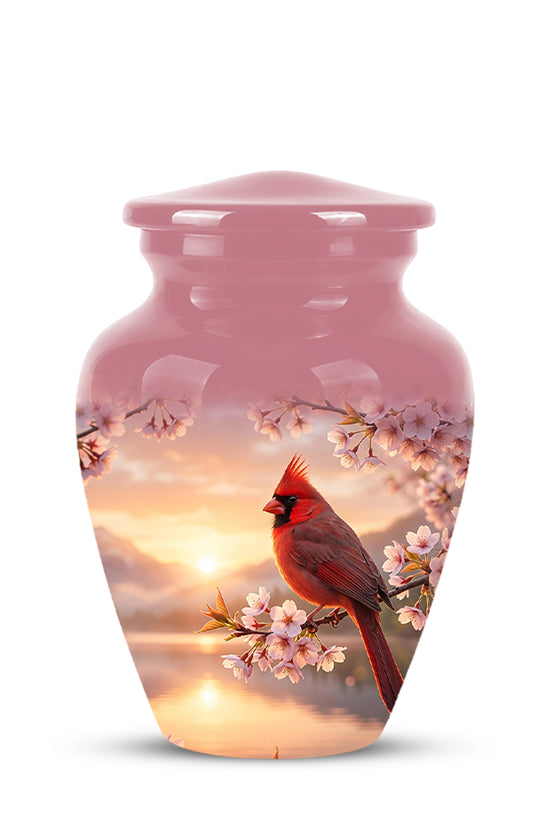 Cardinal Bird Themed Urn - Beautiful Memorial Urns For Spiritual Ashes