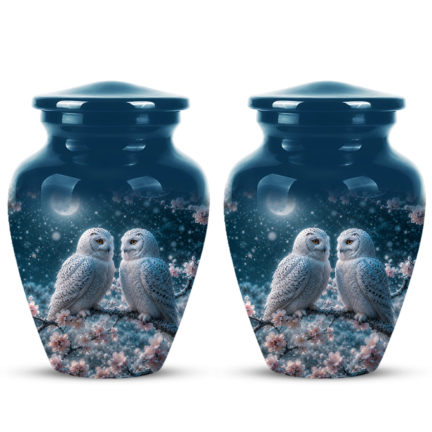 Snowy Owl Couple Memorial Urn - Majestic Couple Urns For Loved Ones
