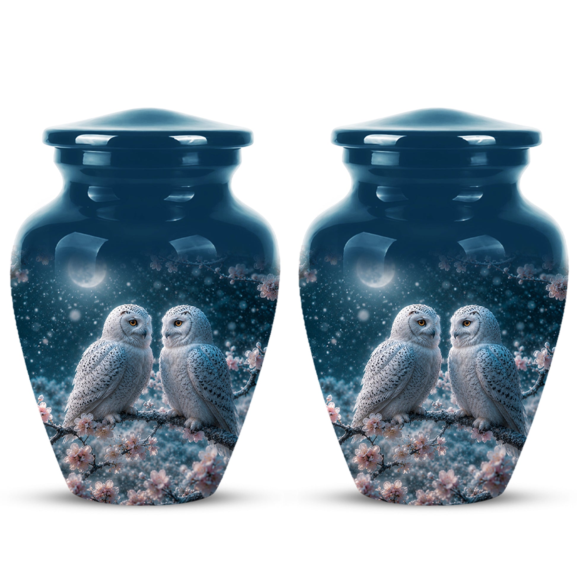 Snowy Owl Couple Memorial Urn - Majestic Couple Urns For Loved Ones