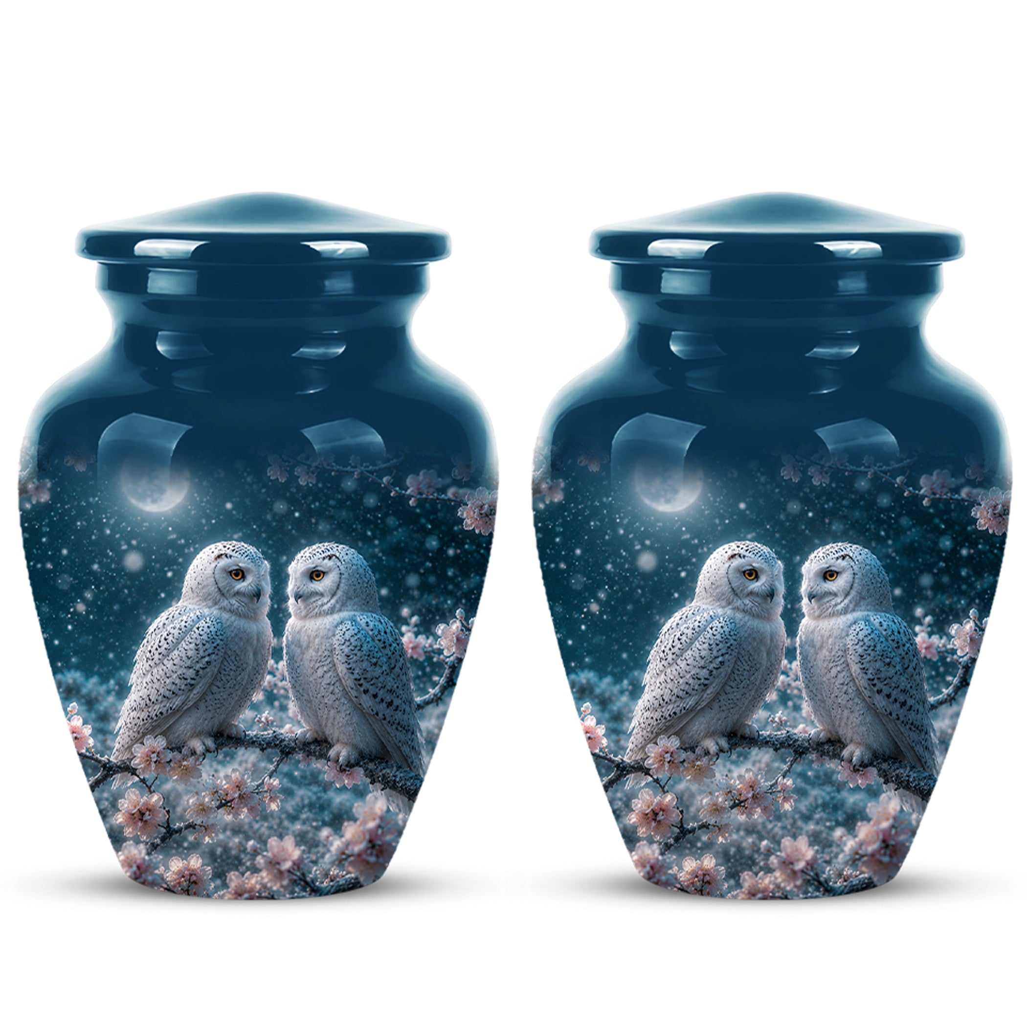 Snowy Owl Couple Memorial Urn - Majestic Couple Urns For Loved Ones