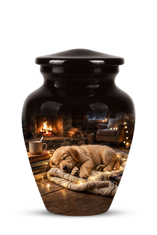 Dog Puppy Cremation Urn - Resting Eternal Memorial Urns For Pet Ashes
