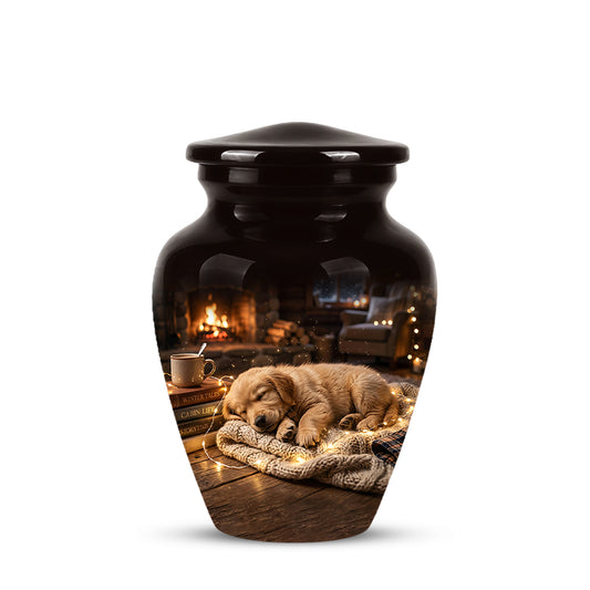 Dog Puppy Cremation Urn - Resting Eternal Memorial Urns For Pet Ashes