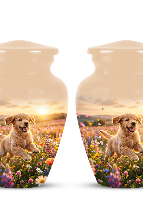 Playing Puppy Cremation Urn - Custom Memorial Urns For Pet Dog Ashes