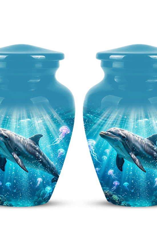 Dolphin Themed Urn - Beautifully Handcrafted Burial Urns For Mom Ashes