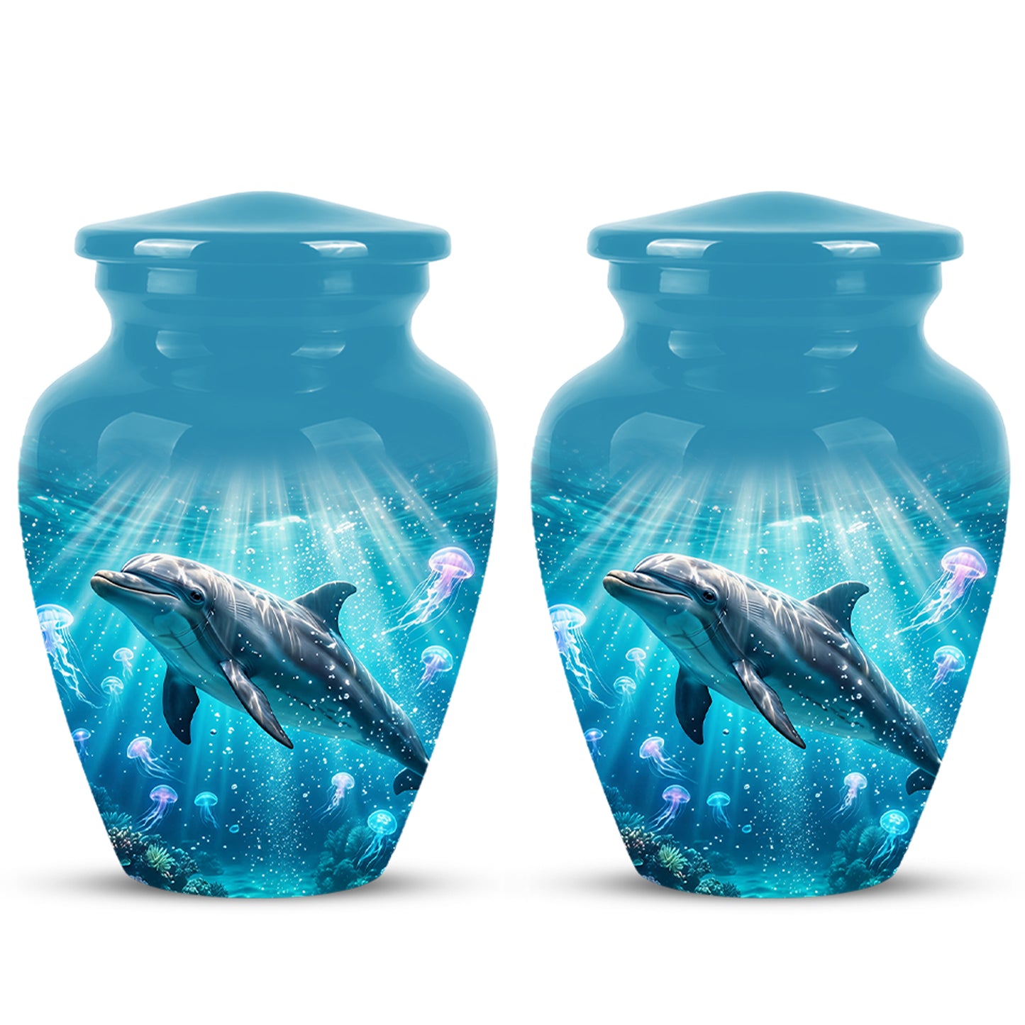 Dolphin Themed Urn - Beautifully Handcrafted Burial Urns For Mom Ashes
