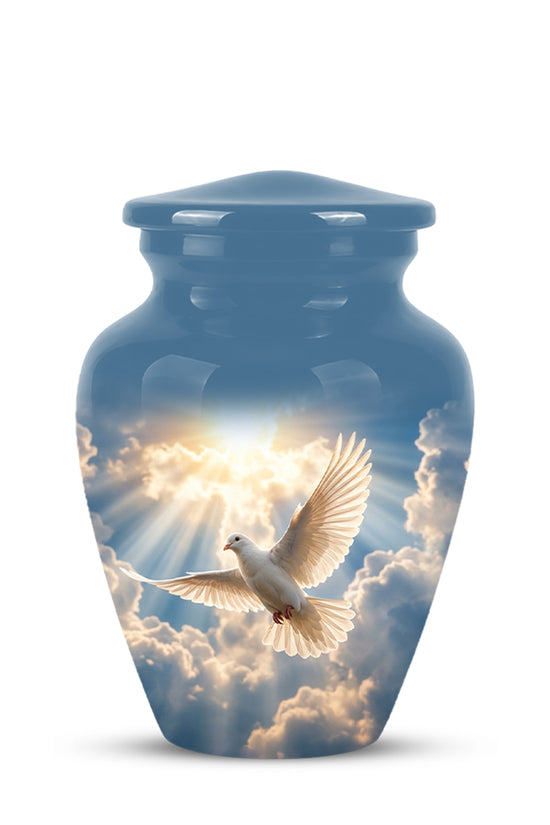 White Dove Bird Themed Urn - Custom Handcrafted Memorial Urns For Ashes