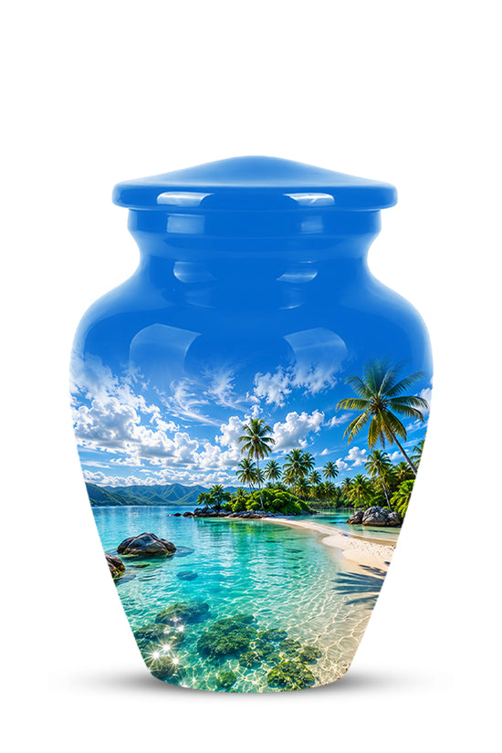 Beach Themed Burial Urn - Personalized Cremation Urns For Human Ashes
