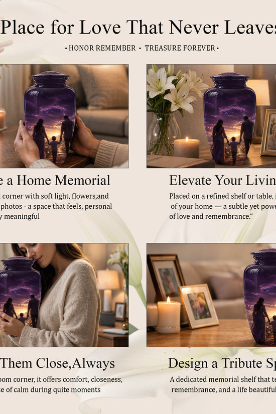 Father, Son & Mother Memorial Urn - Artistic Burial Urns For Human Ashes