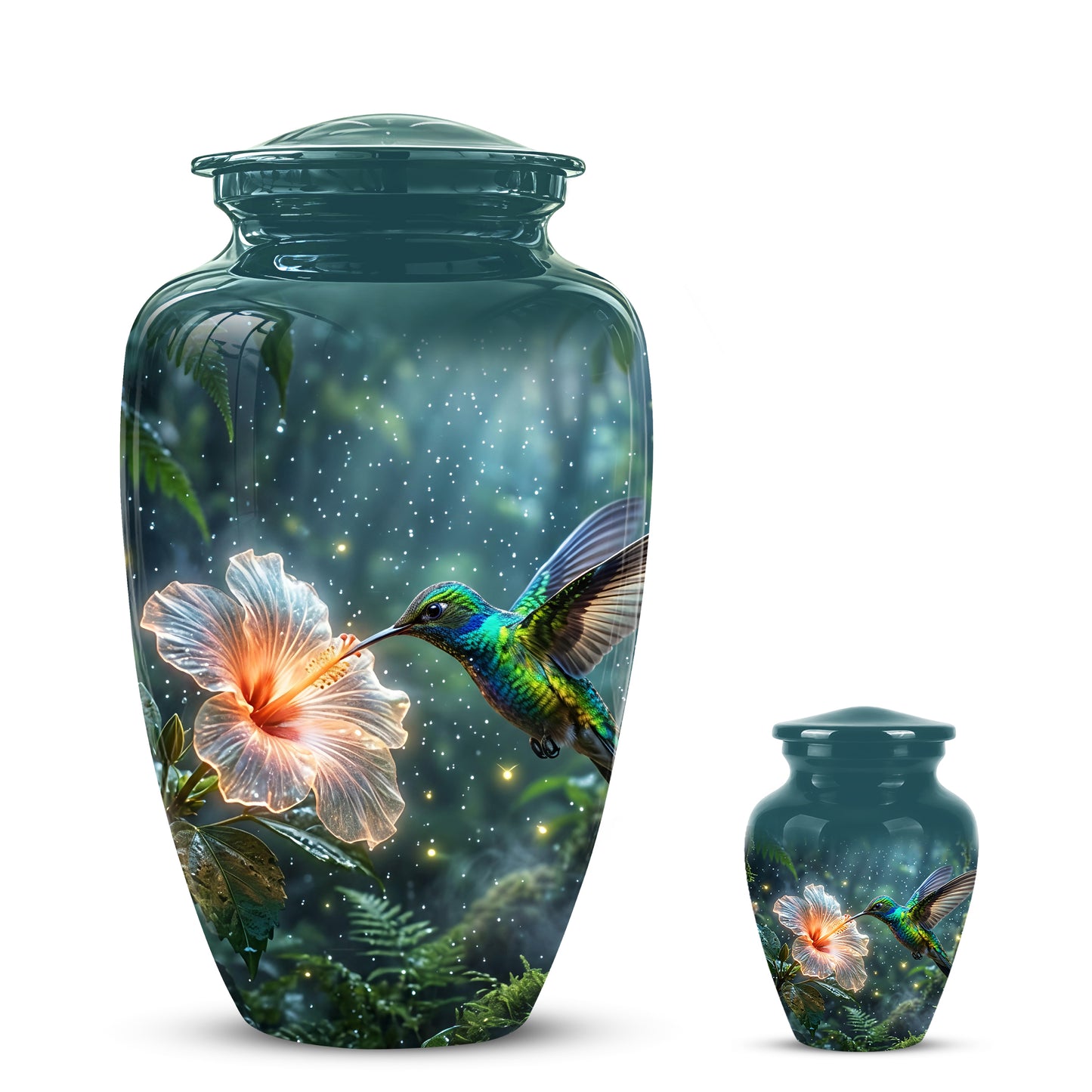 Hummingbird Cremation Urn for Ashes - Elegant Floral Memorial Urn