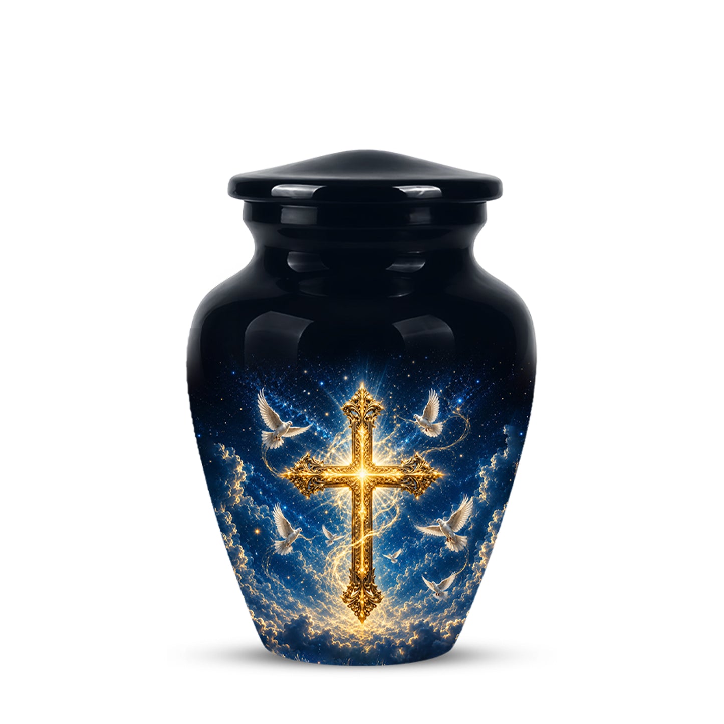 Golden Cross Cremation Urn – Celestial Urns For Men & Women Ashes