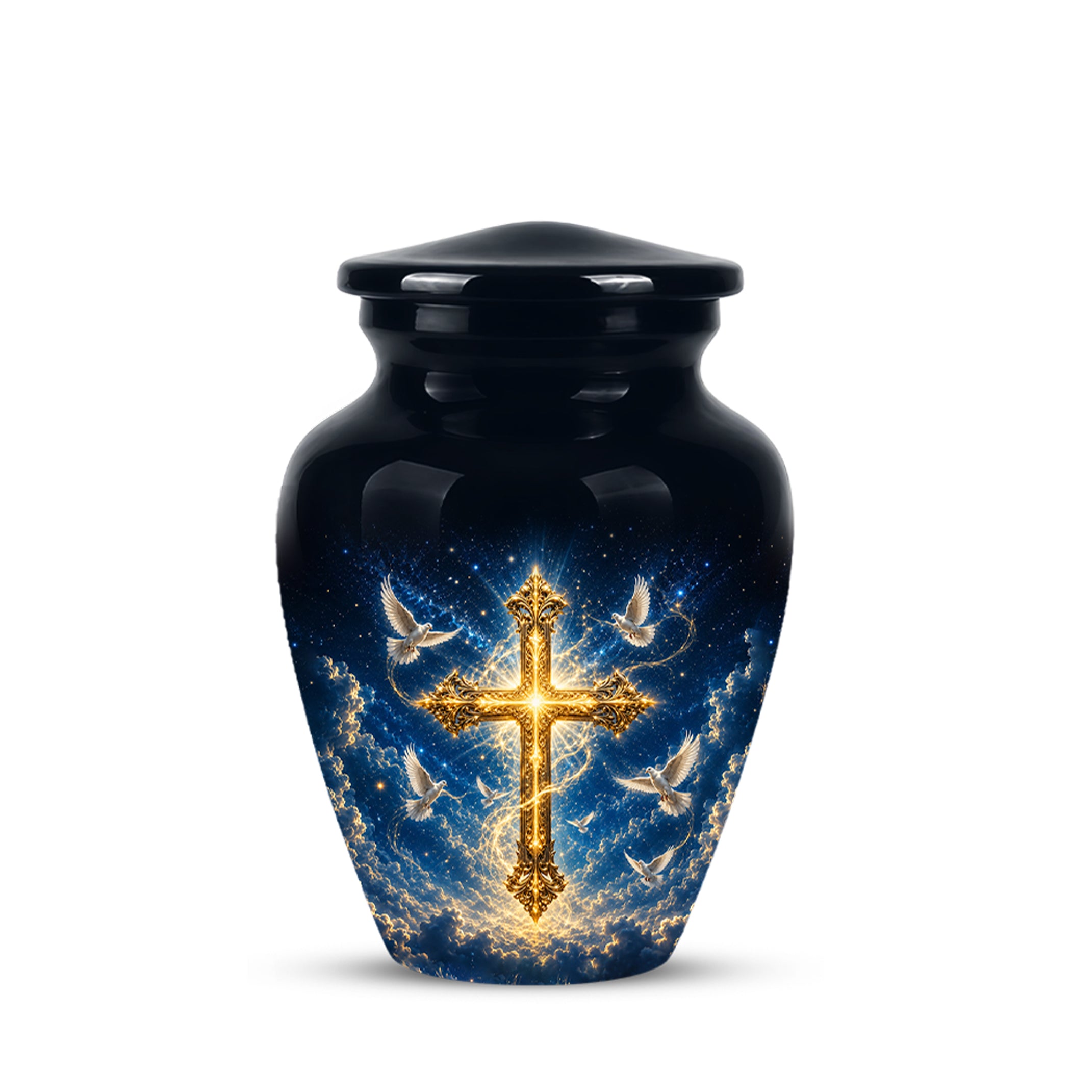 Golden Cross Cremation Urn – Celestial Urns For Men & Women Ashes