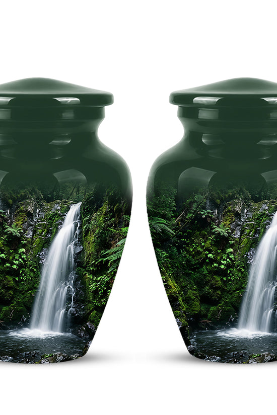 Waterfall Themed Memorial Urn - Peaceful Tribute Urn For Nature Lover