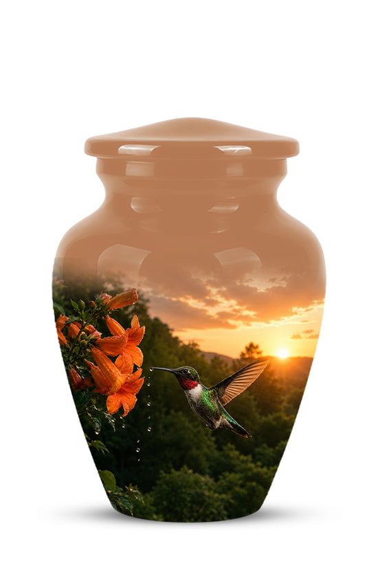 Hummingbird Memorial Urn - Custom Sunset Scenic Urns For Human Ashes