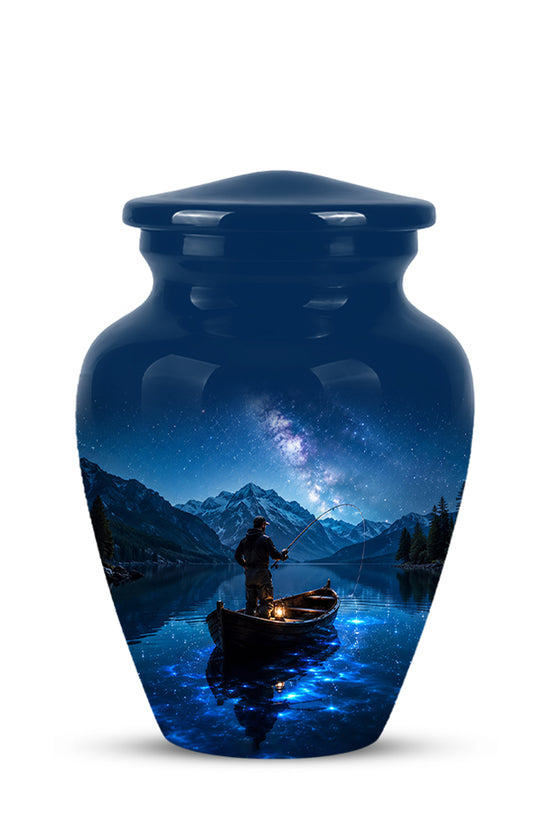 Fisherman Memorial Urn - Night Fishing Urns For Men & Women Ashes