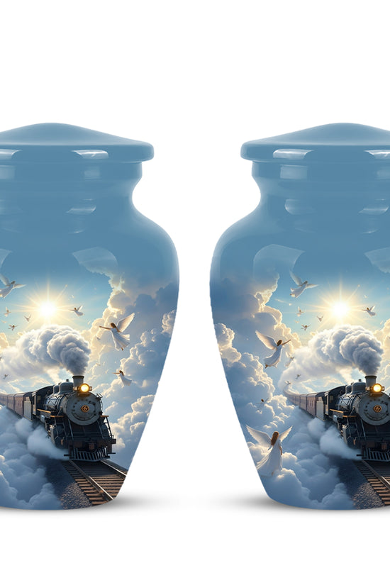 Heavenly Train Cremation Urn – Angel Clouds Memorial Urns For Ashes