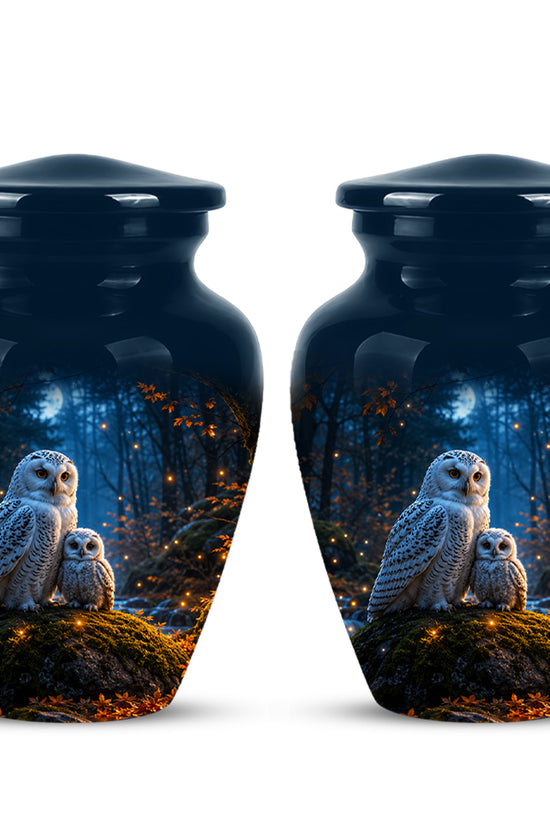 Owl With Owlet Themed Urn - Custom Cremation Urns For Human Ashes