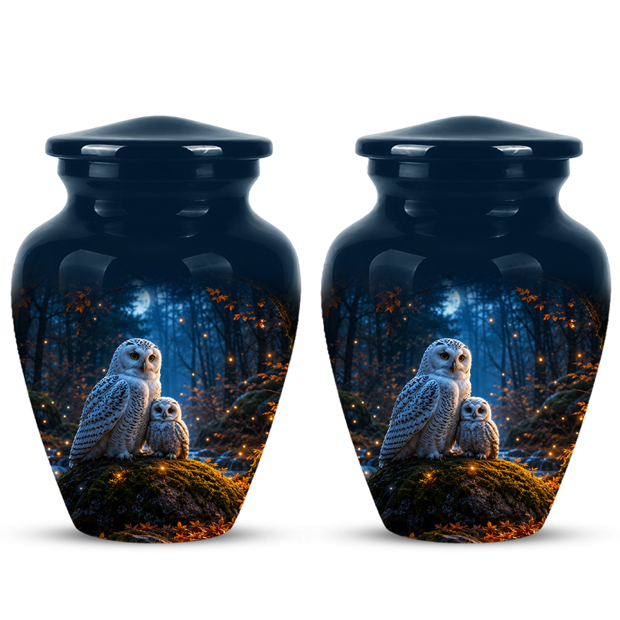Owl With Owlet Themed Urn - Custom Cremation Urns For Human Ashes