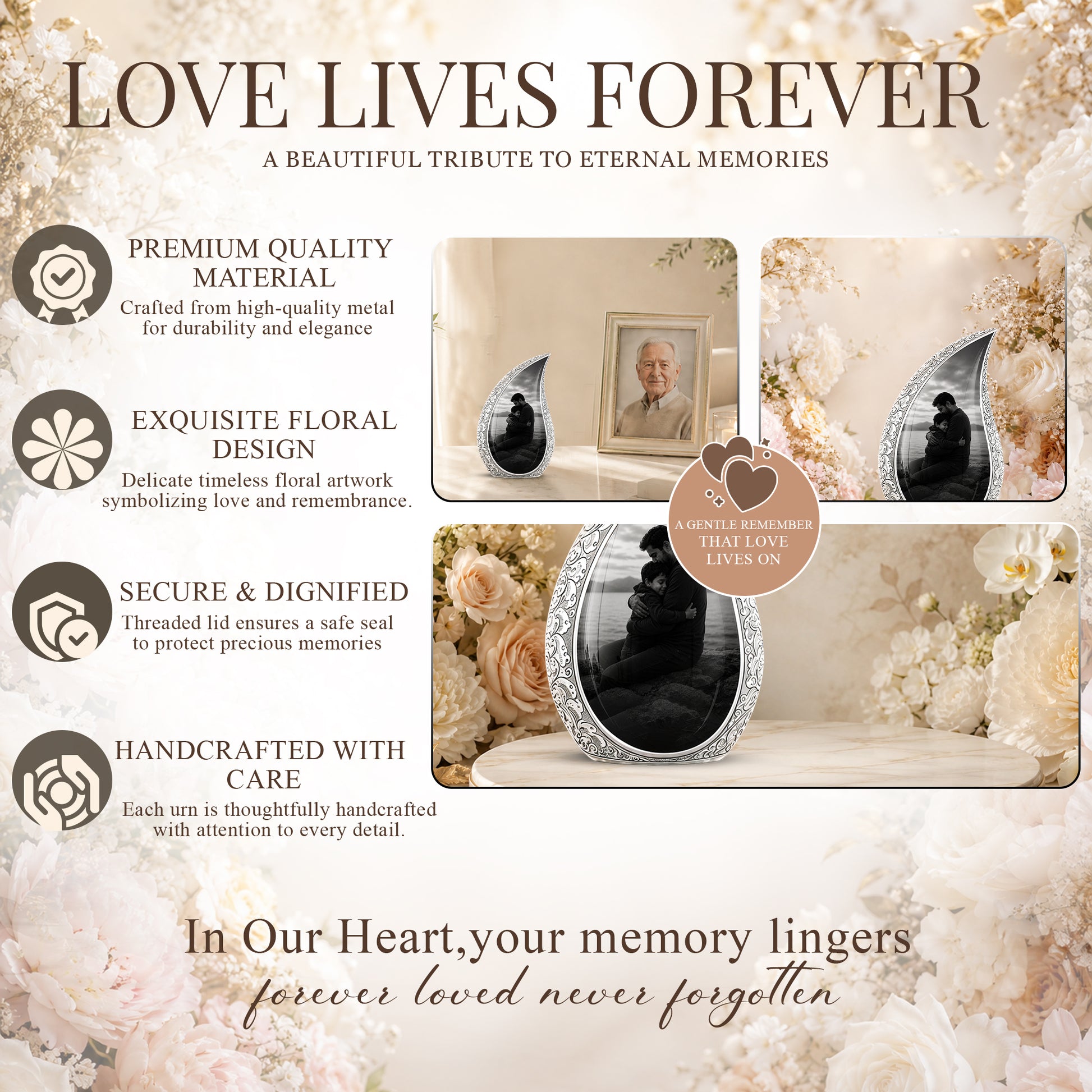 Personalized Father Cremation Urn - Memorial Tribute Urns For Fathers