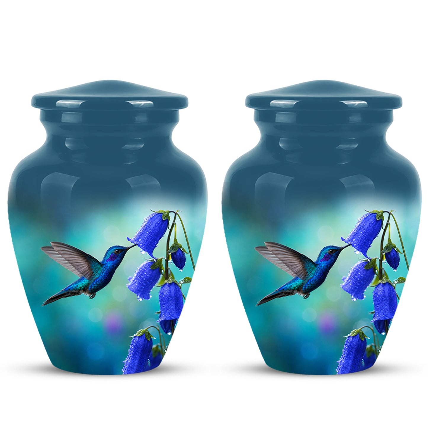 Blue Hummingbird Custom Urn - Majestic Funeral Urns For Ashes On Sale
