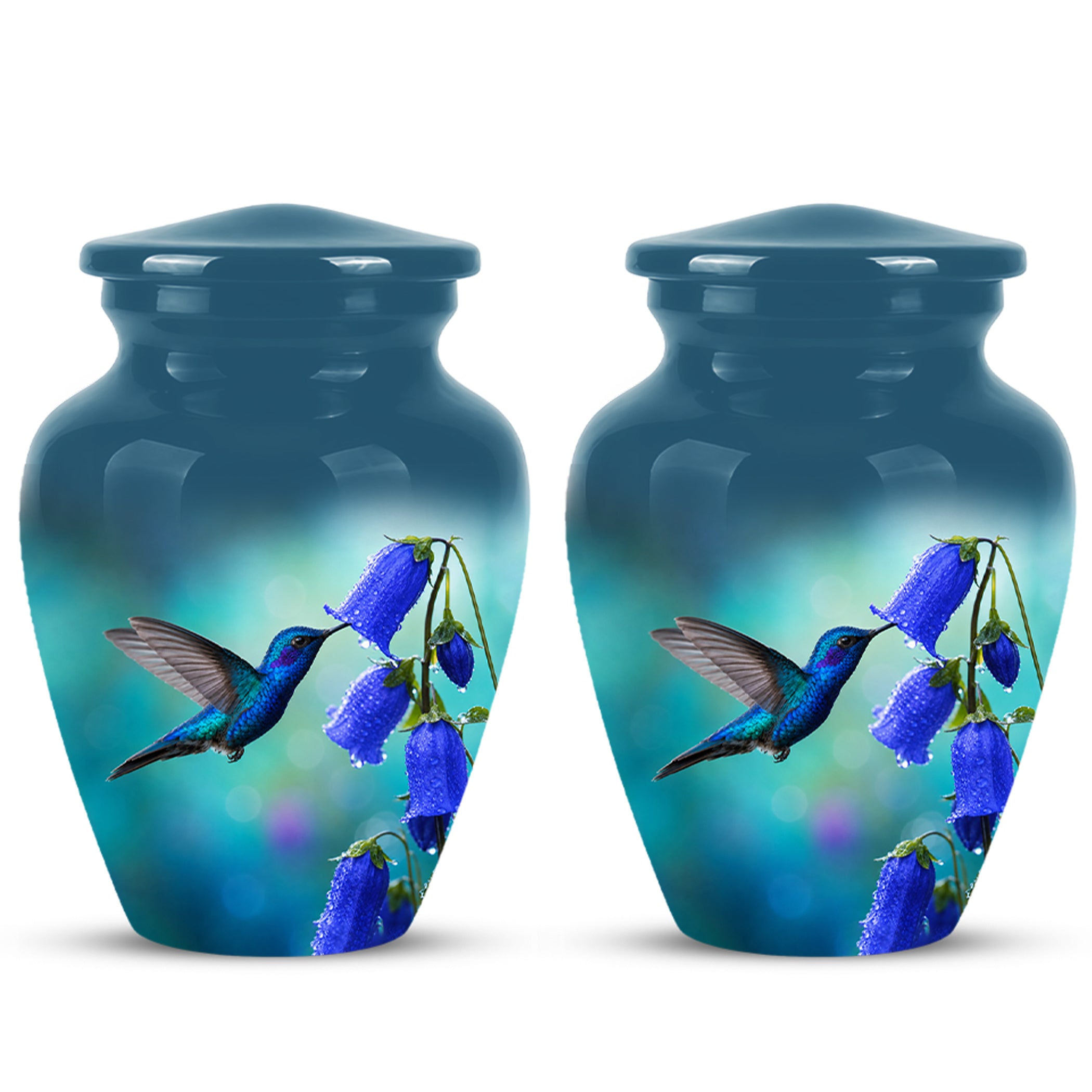Blue Hummingbird Custom Urn - Majestic Funeral Urns For Ashes On Sale