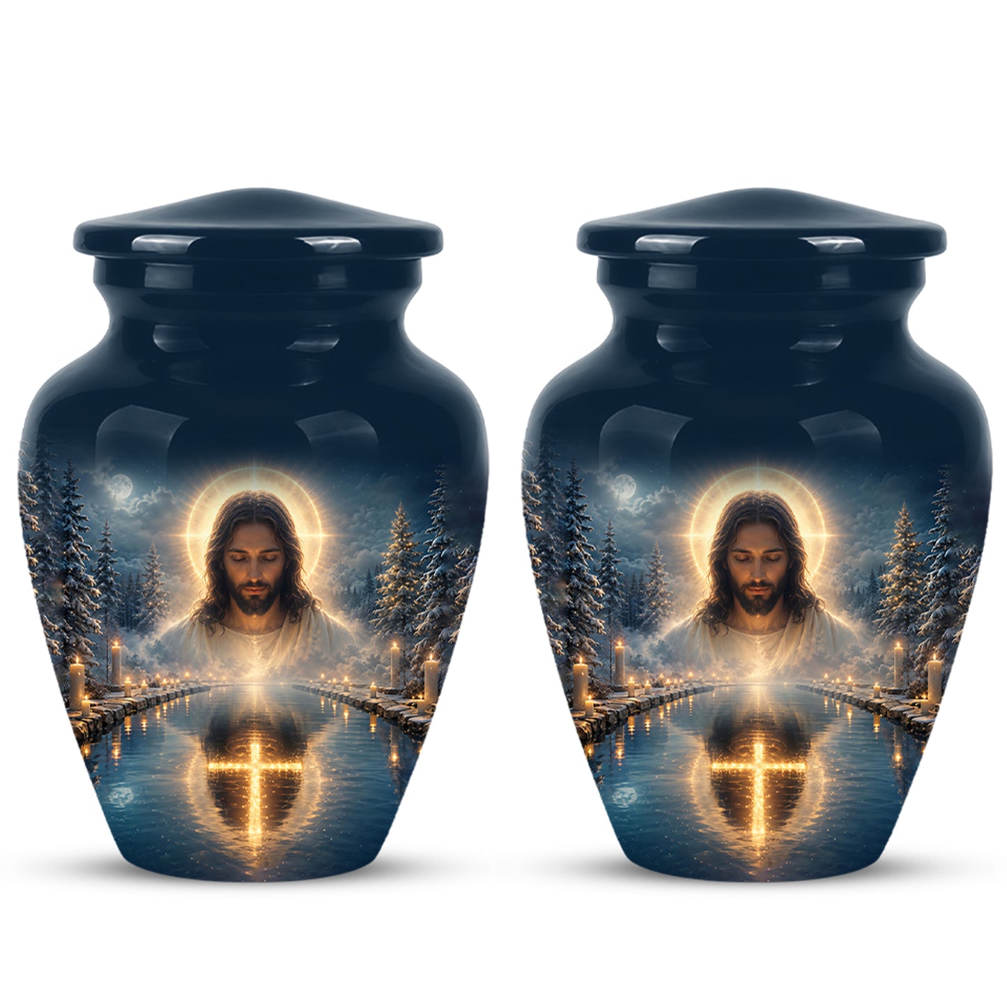 Divine Jesus Cremation Urn for Ashes – Christian Cross Memorial Urn