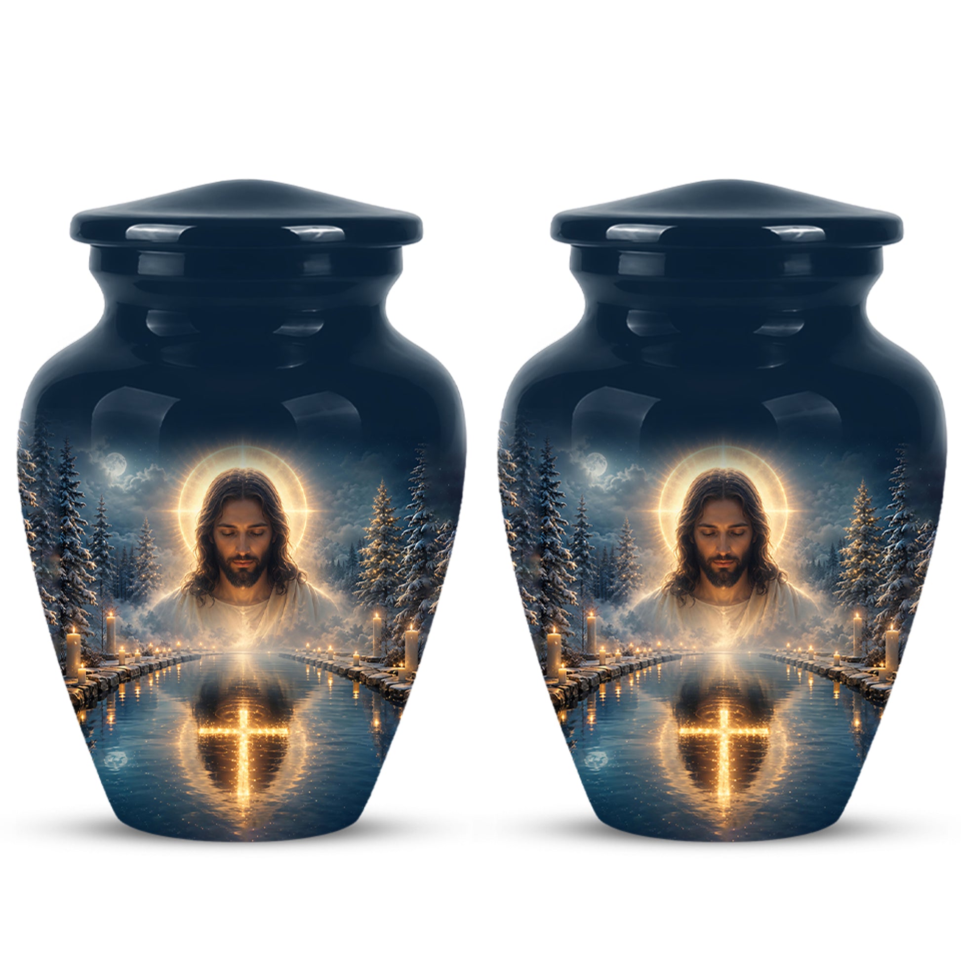 Divine Jesus Cremation Urn for Ashes – Christian Cross Memorial Urn