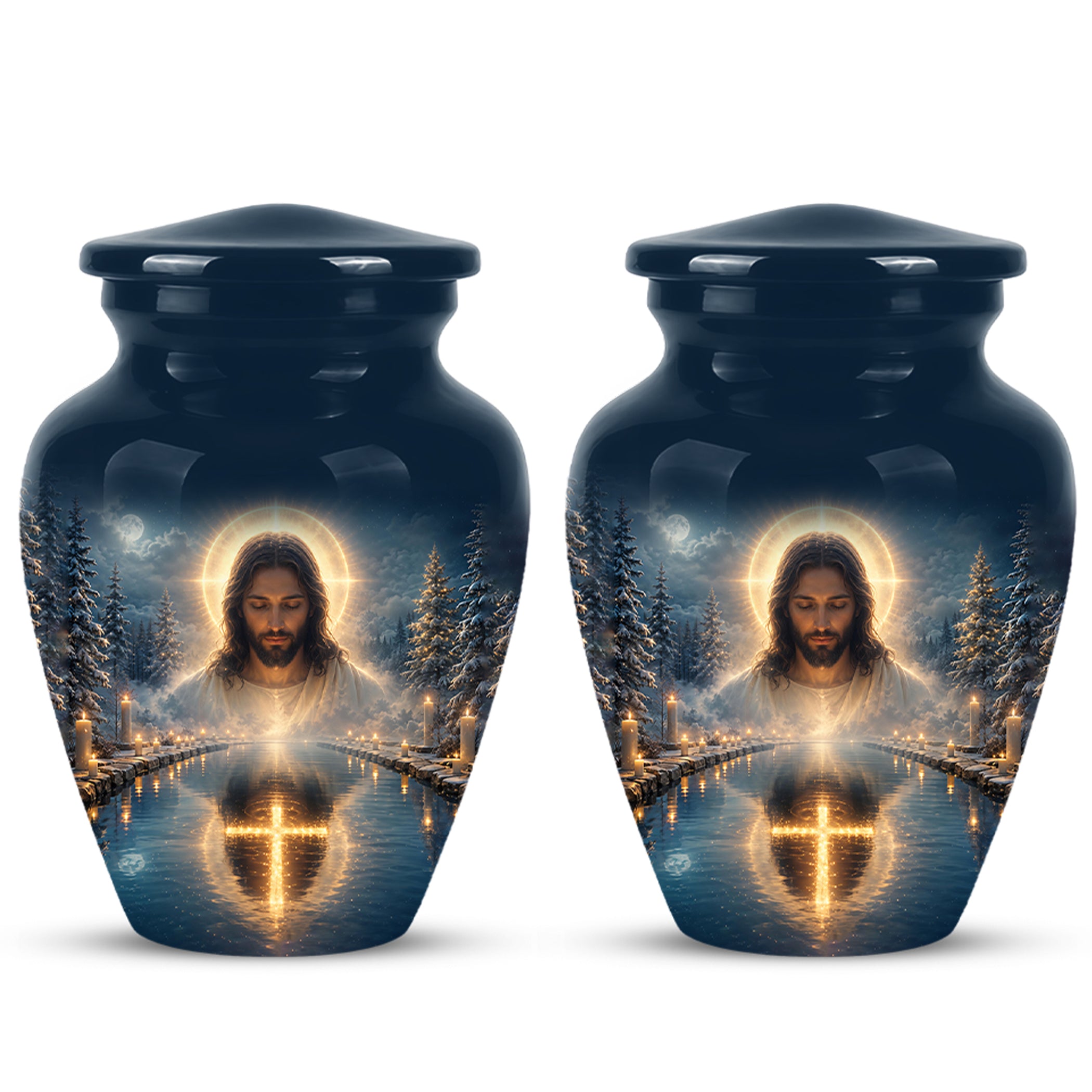 Divine Jesus Cremation Urn for Ashes – Christian Cross Memorial Urn