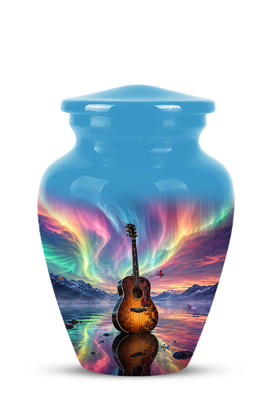 Guitar Aurora Borealis Urn - Classic Memorial Urns For Music Lovers